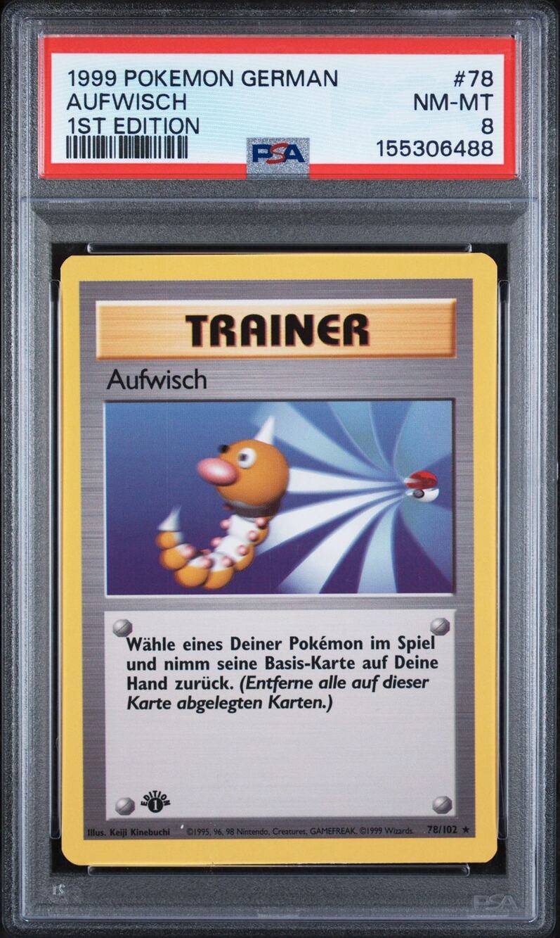PSA 8 NM-MT Scoop Up (Aufwisch) 1st Edition 78/102 Pokémon 1999 German Base Set
